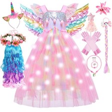 Girl Unicorn Cosplay Dress Children Party Birthday Princess Costume Sleeveless T