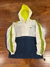 90s Adidas Neon/White Vintage Windbreaker M