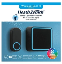 Wireless Door Chime Kit Plastic Black Heath Zenith 18000151