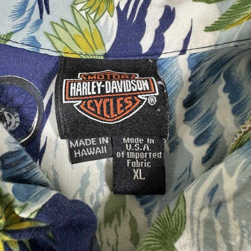 VTG Harley Davidson Men's XL Tori Richard Shirt Button Up Floral Made In USA - Picture 3 of 7
