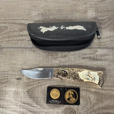 Frankilin Mint Colt Knife Rearing Stallion Rampant Pony Collectors Edition