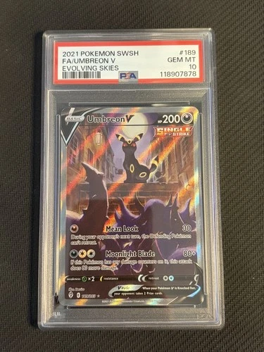 Pokemon Umbreon V Evolving Skies Full Art #189 PSA 10 Gem Mint