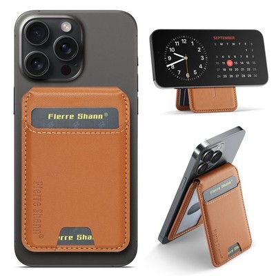 Universal Magnetic Phone Wallet, Stick-On RFID Block Card Holder Kickstand Pouch