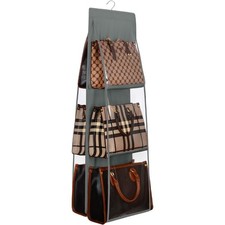 Foldable Hanging Purse Organizer for Closet Oxford Cloth Handbag Storage Hanger