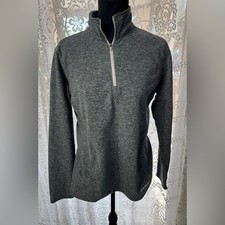 Eddie Bauer Women s Size Medium Heather Gray Fleece 1/4 Zip Sweatshirt