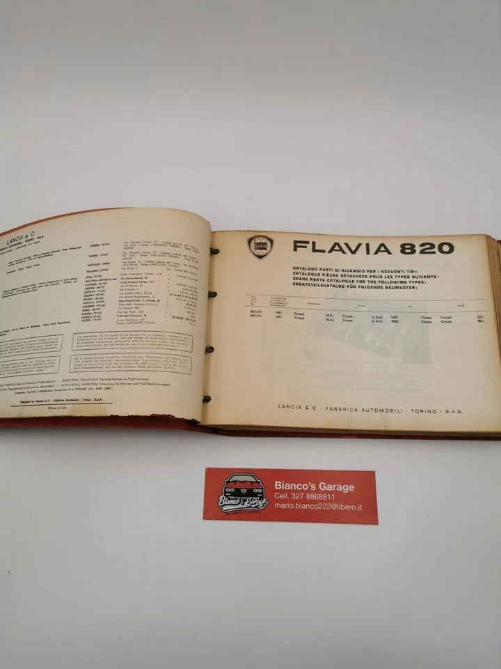 Manuale Lancia Flavia 820 Catalogo Ricambi - Immagine 2 di 4