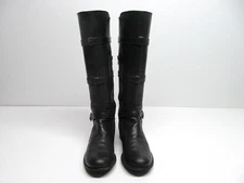 Gianni Bini Women's Riding Boots Black Leather Buckle Size 8.5M