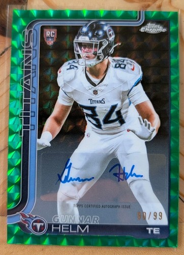 2025 Topps Chrome Rookie Autographs Gunnar Helm #RA-GH Green Geometric /99