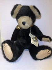 Boyds Bears Burlington P Beanster Black Bear W/ Collared Bell 15”