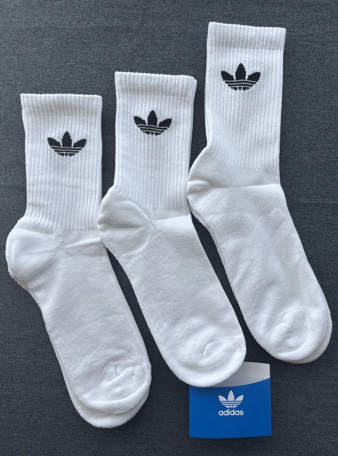 Adidas originals cushioned Cotton Crew Socks Large 7-11 Uk men woman White gift