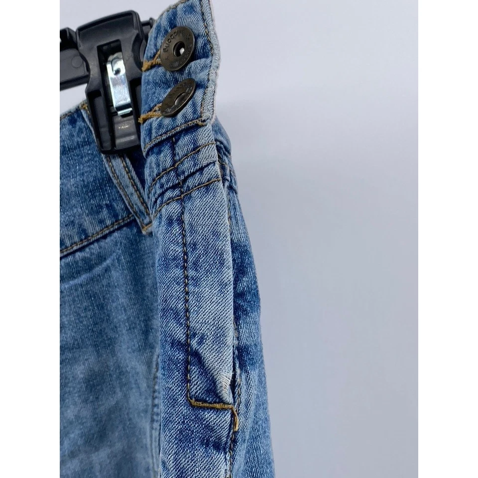 BILLABONG женщин синий джинсовой ткани стороне кнопка заниженной трапеции мини юбка SZ S - Изображение 4 из 4