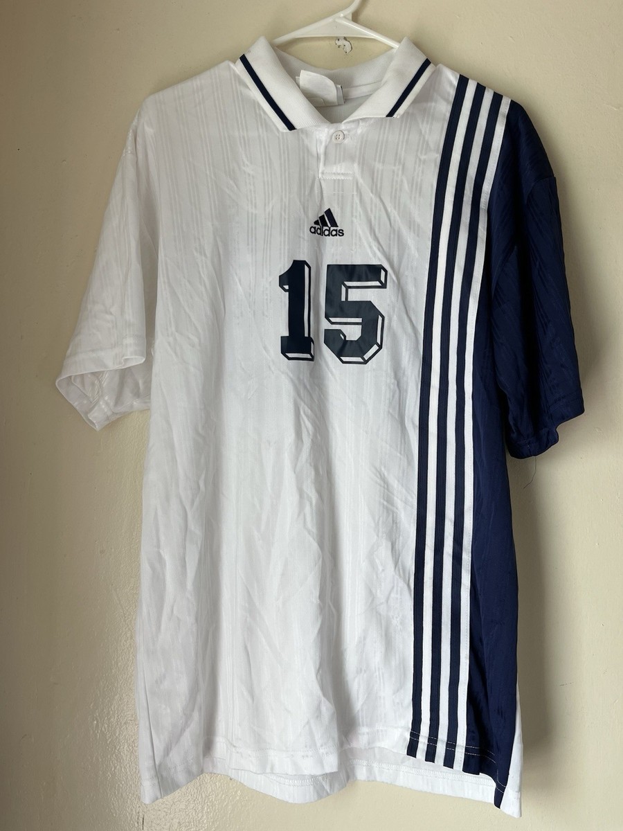 vintage 90s made in usa adidas soccer futbol jersey lg #15 | eBay