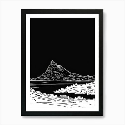 Beinn Bheoil Line Drawing 4 Art Pri Framed Wall Art Poster Canvas Print Picture