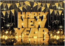 7X5FT Happy New Year Backdrop 2025 Eve Family Party 7x5ft