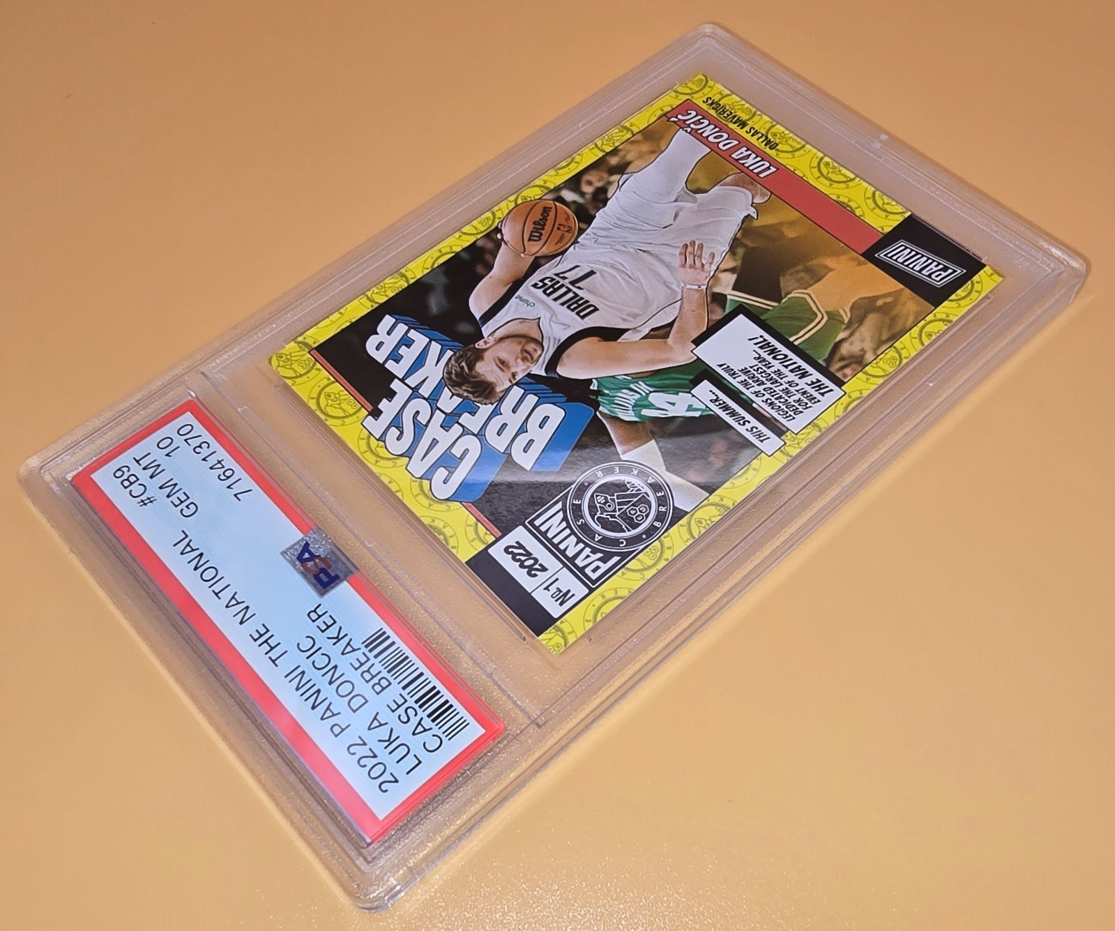 Luka Doncic PSA 10 #'d Low Pop 2022 Panini The National Case Breaker #CB9 Graded view 10