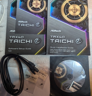 Handbücher/CD/Zubehör für Asrock Taichi TRX40, 4xSata Kabel, 2x M2 Schrauben