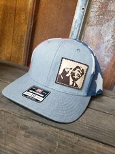 Trump 2024 Leather Patch American Flag Hat Richardson 112PM Bird Finger USA