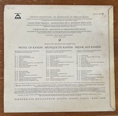 Monique Brandily - Chad (Kanem) An Anthology Of African Music - BM