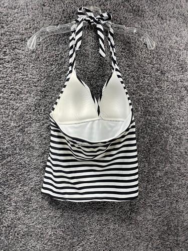 Collections By Catalina Women's White Black Backless Halter Tankini Top S (4-6) - Picture 4 of 9