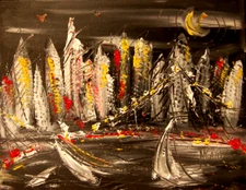 NEW YORK    Modern Abstract   Original Oil Painting  IMPRESSIONIST BFEF98