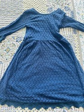 Blue mesh dress With lining  BELT 10/12 - PRE- Owned