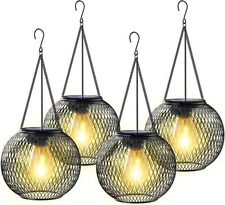 2/4PCS Solar LED Lantern Light Outdoor Garden Patio Path Hanging Decor Lamp