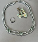 Vintage Estate Jewelry Lot: Sterling Silver Ring (8) MONET Pansy Brooch  (P14)
