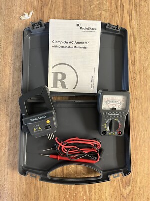 RadioShack Clamp-On AC Ammeter W/ Detachable Multimeter 22-602 Complete W/Case