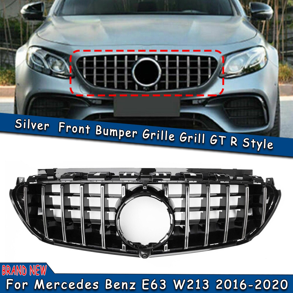 For Mercedes Benz W213 E63/E63 S Model Silver Front Bumper Racing