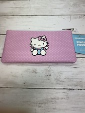 Hello Kitty Classic Pink Wave Pencil Pouch 8.75"x4.25" New with tags