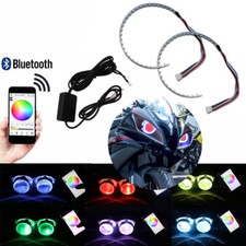 Rgb Led Demon Eye Ring Lights App Remote For Motorcycle Projector Lens Mods