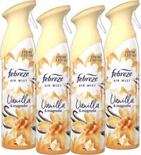 Febreze Air Freshener for Room Spray & Bathroom, Vanilla & Magnolia, 185ML x 4