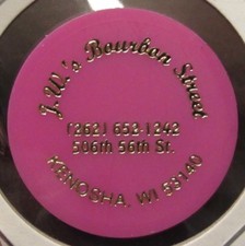 Vintage J.W.'s Bourbon Street Kenosha, WI Pink Plastic Trade Token - Wisconsin