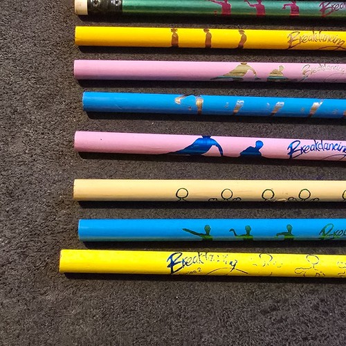 Lot of 10 Vintage 80s Breakdancing Pencils + 1984 McDonald's Pencil Pouch Case - Picture 9 of 23