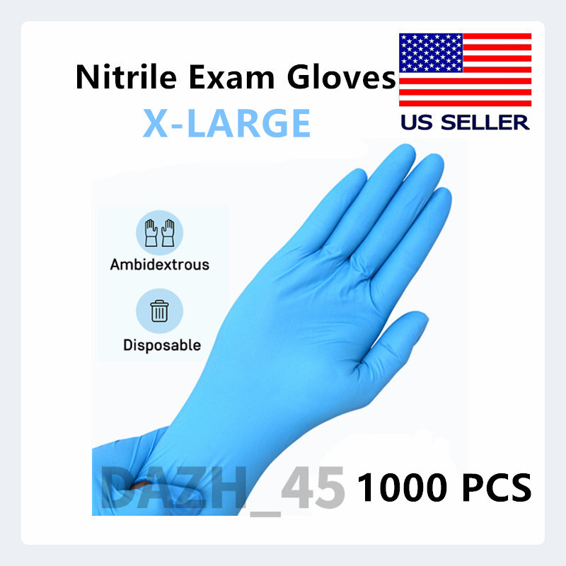 [XL] 1000 PCS 4 Mil BLUE Disposable Nitrile Exam Glove Latex &Powder