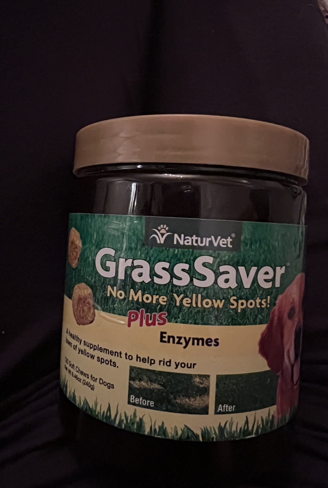 NaturVet Grass Saver Plus Enzymes &bull; 120 Soft Chews Sealed New In Package 2024