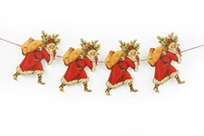 Father Christmas Garland Victorian Style Festive Santa Bunting Hanging Frieze