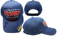 Trump Save America 2024 Trump Shadow Signature Navy Blue Embroidered Cap Hat