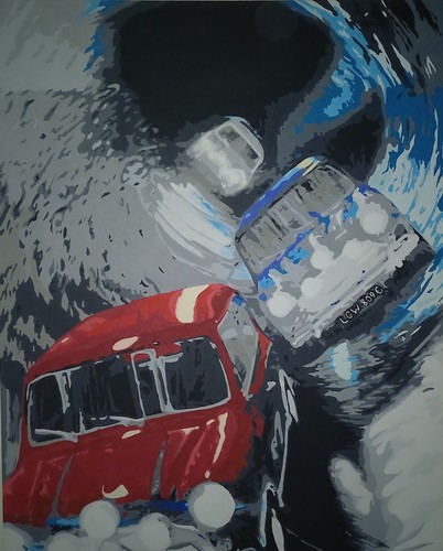 The Italian Job, original artwork, acrylic on canvas, 32"x40"