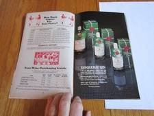 Johnstown NY Bouchard's Many Brands Liquor Ads, Vtg Cookbook 1980s Tanqueray
