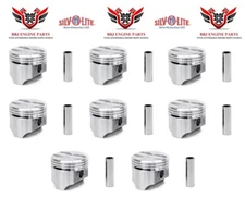 Chevy Chevrolet GMC (8) 307 Sbc V8 1968 - 1973 (8) Silvolite Flat Top Pistons 