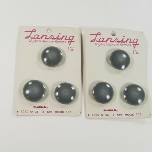 Vintage Lansing Shank Buttons New Old Stock Gray