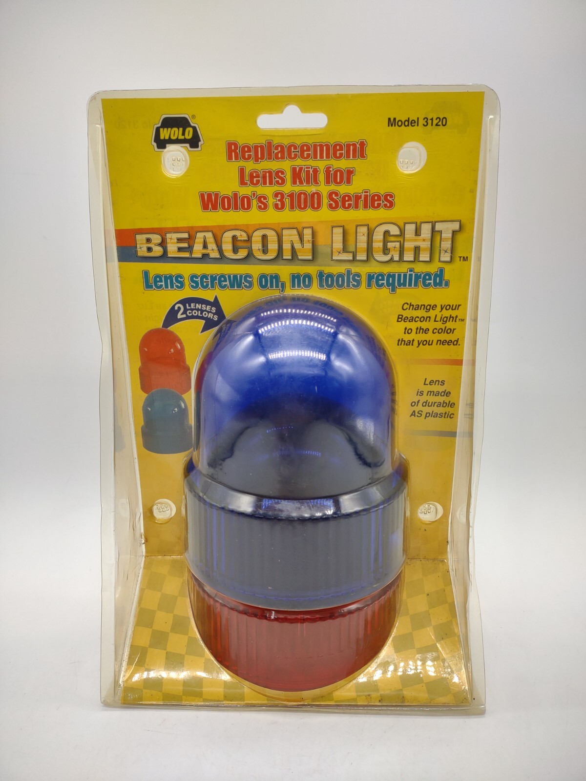 WOLO 3100 Beacon Replacement Lens Kit Magnet Blue & Red Lens NOS