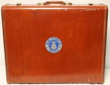 VTG 40s 50s Samsonite Streamlite Saddle Tan Luggage Hard Air Force ROTC Shwayder