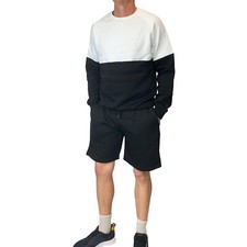 Mens Tracksuit Sweatshirt  Shorts Set Black Medium RRP  50 Boohoo Man Set