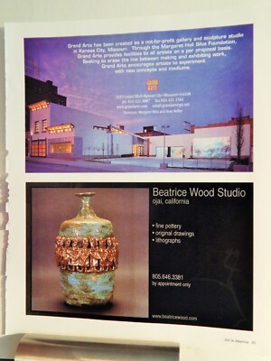 BEATRICE WOOD ART PIECE VTG ORIG  2001 ADVERTISEMENT