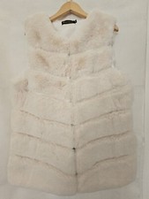 Frank Usher Ivory Faux Fur Gillet Body Warmer Medium