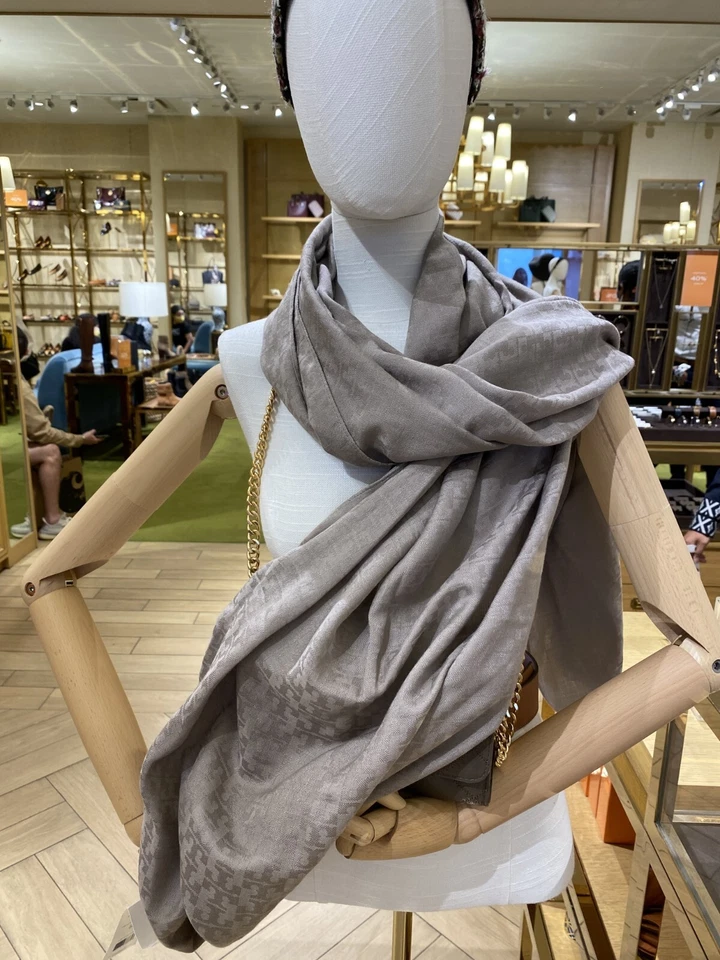 Tory Burch Mosaic Logo Jacquard Scarf Authentic - Image 3 of 4