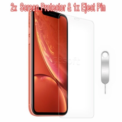 2x Wear-Resisting Premium Real Tempered Glass Screen Protector+Pin Fits Apple XR