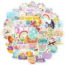 50pcs Sticker kids Craft DIY Decoration Scrapbook Card- Easter Egg Bunny Fun